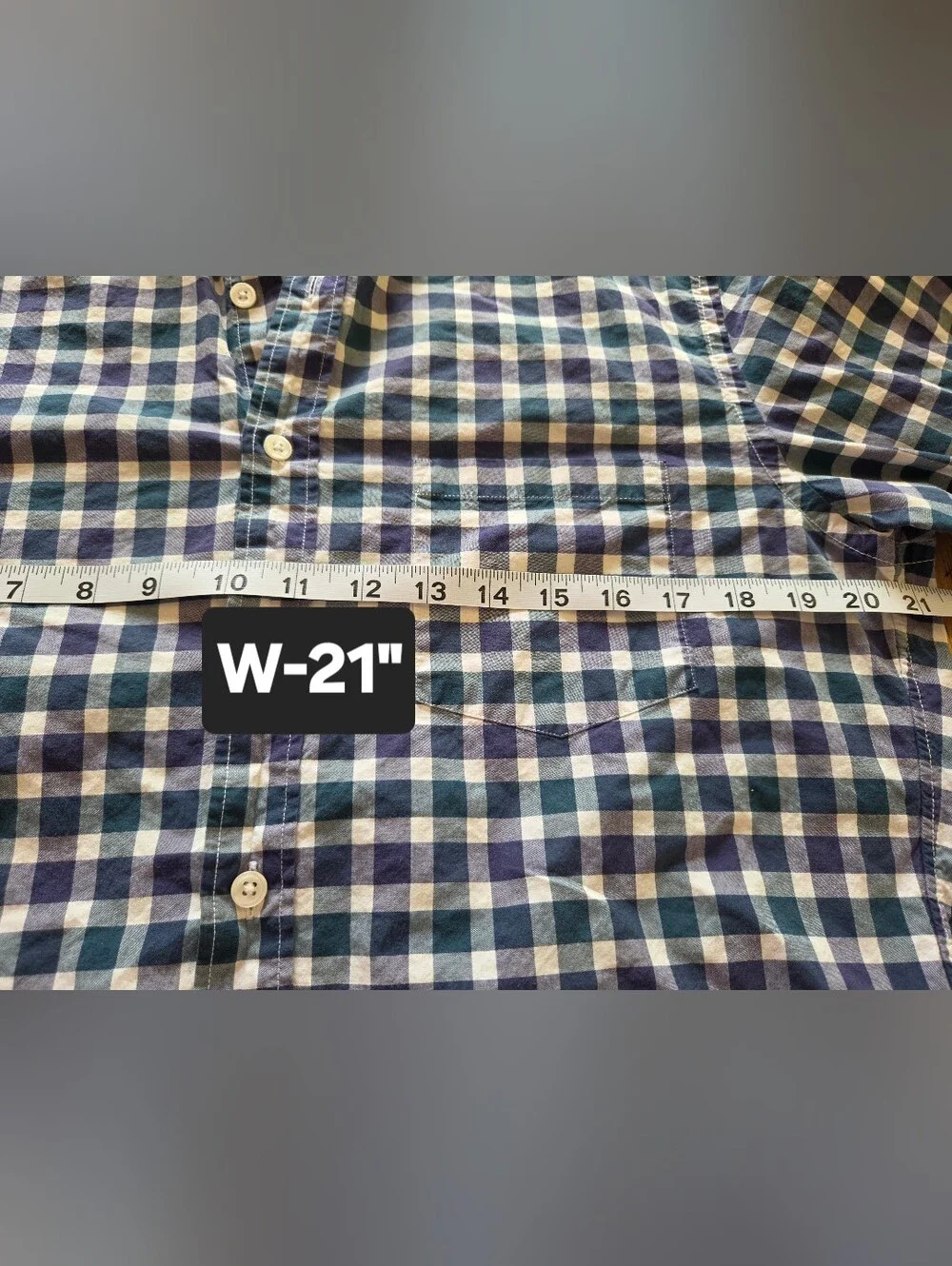 J. Crew Blue and White Gingham Button-Down Shirt